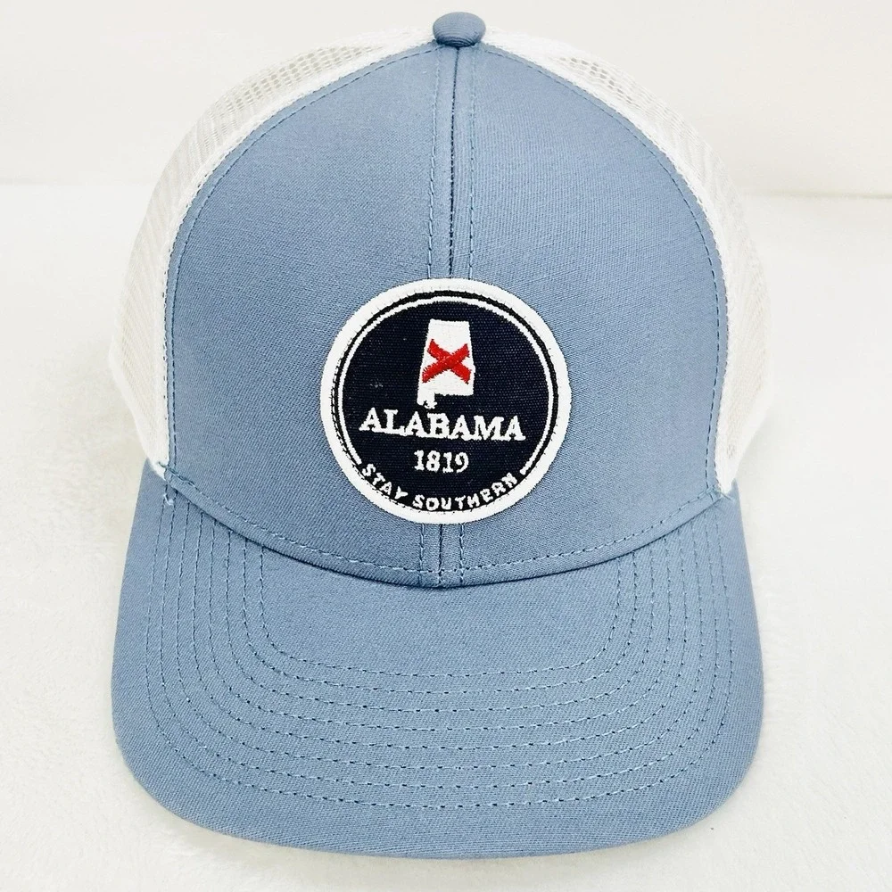 The State‎ Company Alabama Circle Patch Trucker Hat Cap Adjustable Light Blue